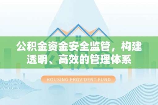 暖暖公积金资金安全监管，构建透明、高效的管理体系