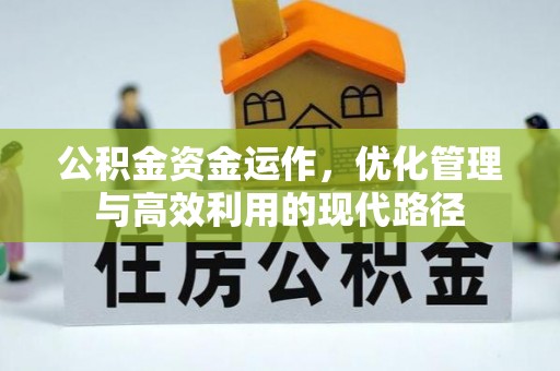 暖暖公积金资金运作，优化管理与高效利用的现代路径