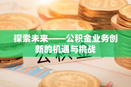 暖暖探索未来——公积金业务创新的机遇与挑战