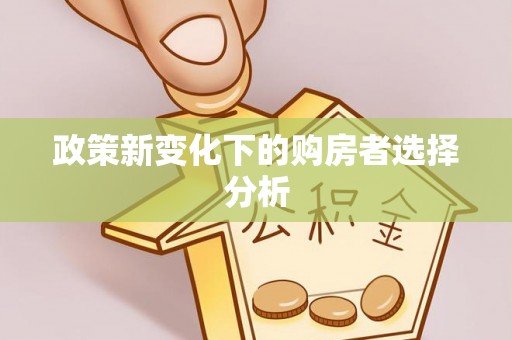 暖暖政策新变化下的购房者选择分析