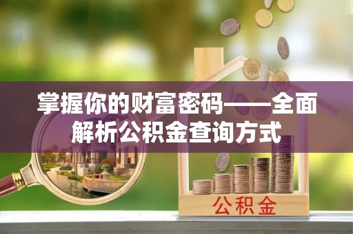 暖暖掌握你的财富密码——全面解析公积金查询方式