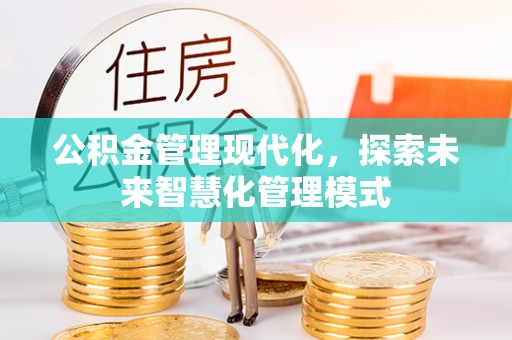 暖暖公积金管理现代化，探索未来智慧化管理模式