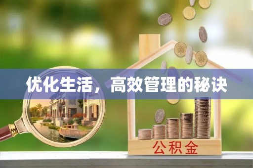 暖暖优化生活，高效管理的秘诀