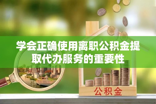 暖暖学会正确使用离职公积金提取代办服务的重要性